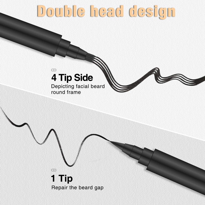 MISICH Beard Pencil Filler for man Water Proof Beard pen and beard brush Long Lasting Coverage Natural Finish, Male Mustache Repair Shape, Effective Enhance Facial Hair ï¼ˆBLACKï¼‰ - Image 3