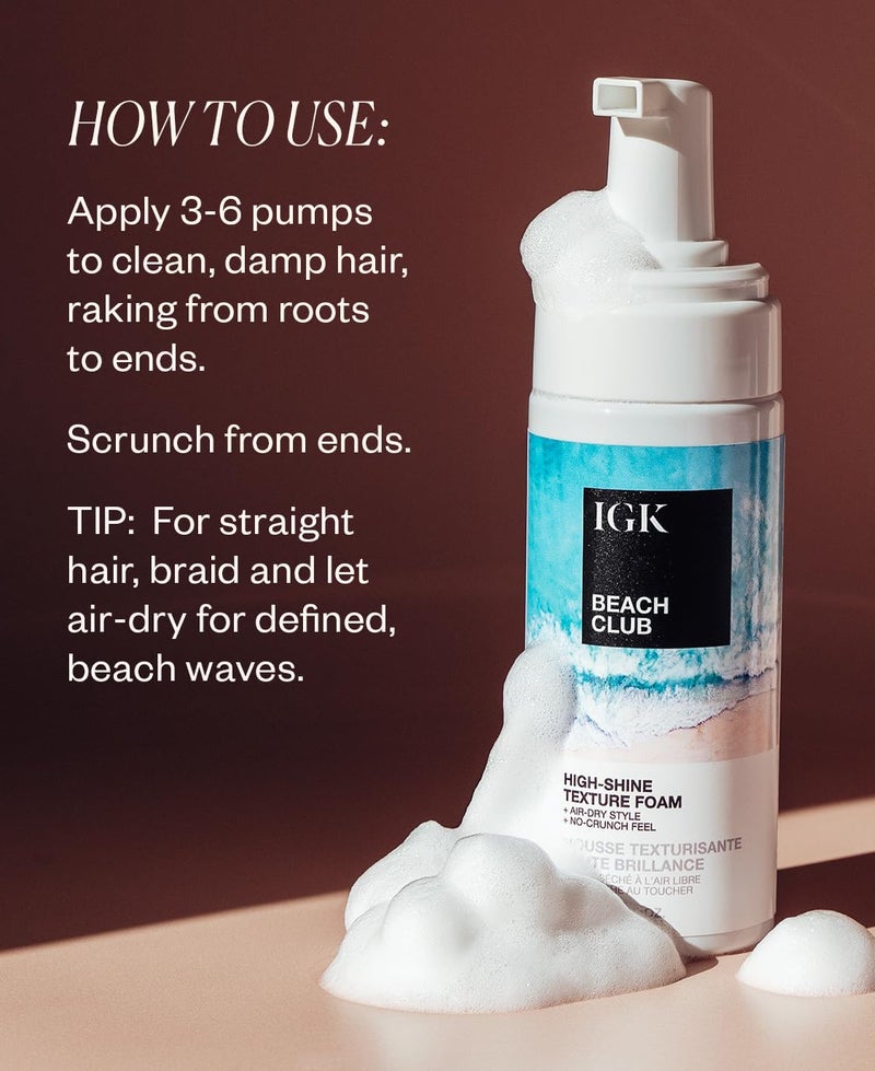 IGK BEACH CLUB High-Shine Texture Foam, 5 Fl Oz - Image 2