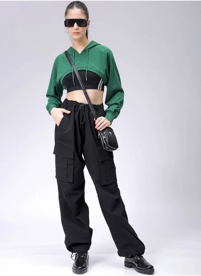 Freehand Women Relaxed Fit Solid Hooded Sweatshirt