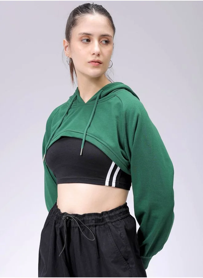 Freehand Women Relaxed Fit Solid Hooded Sweatshirt