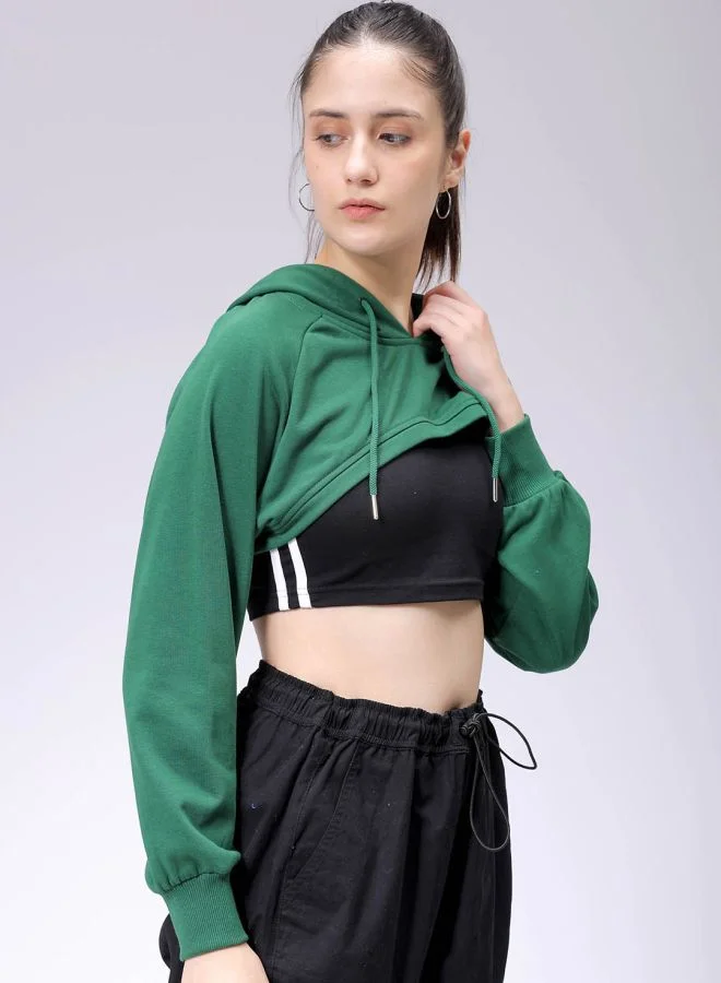 Freehand Women Relaxed Fit Solid Hooded Sweatshirt