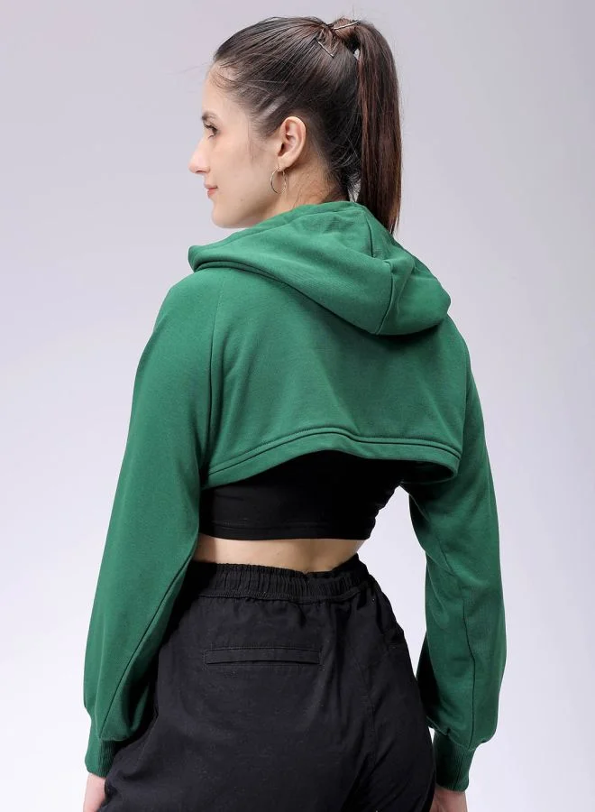 Freehand Women Relaxed Fit Solid Hooded Sweatshirt