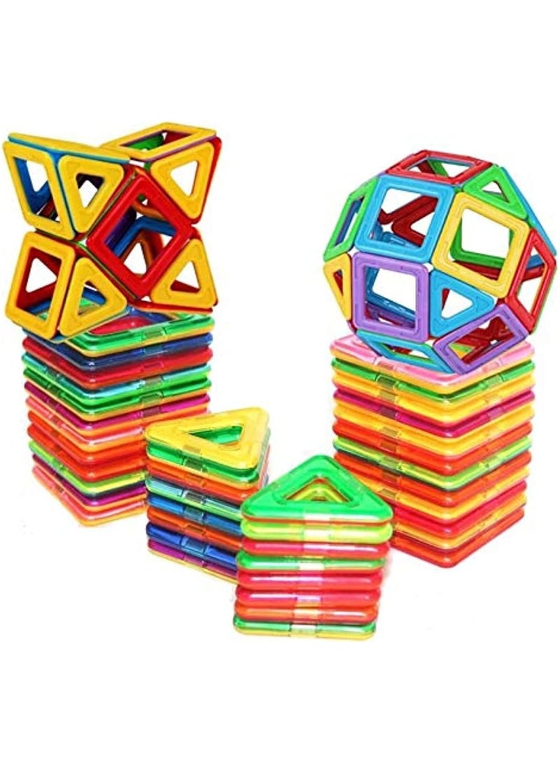 Set of 60 Magnetic Tiles Toys for Kids 3D Magnetic Building Blocks Educational STEM Plastic Gifts