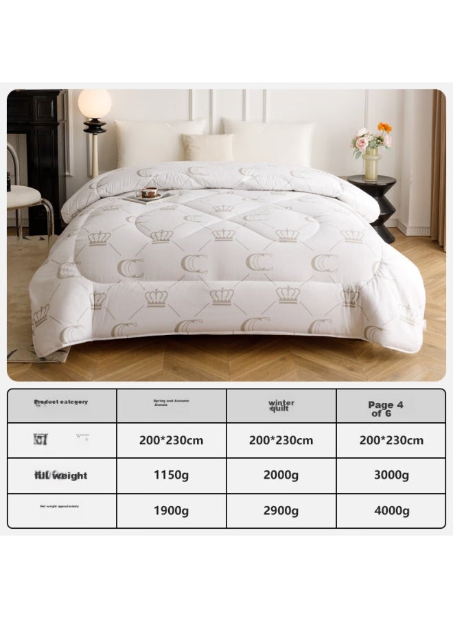 Danisa Crown Comforter, Winter And Spring Quilt, All-season Antibacterial Fiber Cotton Duvet, Air Conditioning Double Bed, Dormitory, 4 Jin, 200x230cm - Image 1