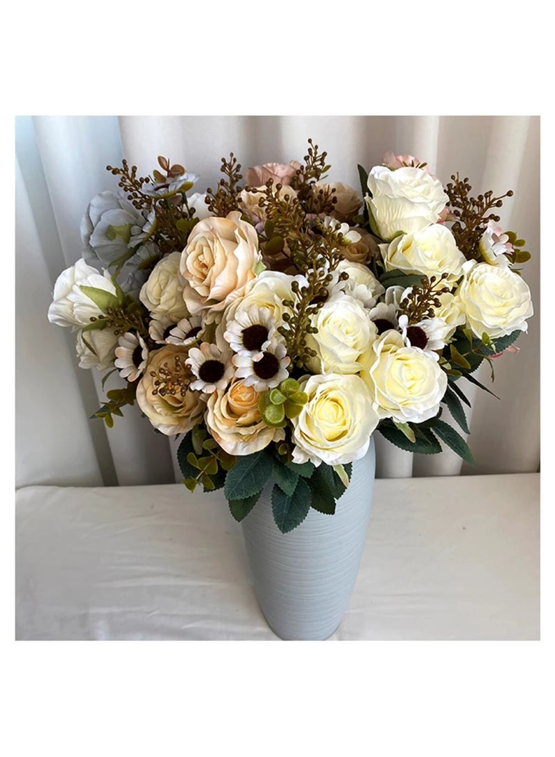 Huitich Artificial Flower Decor for Home, Parties, and Weddings Champagne  - Image 4
