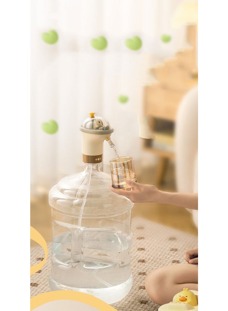 HOMESTAR Grey Electric Water Pump Dispenser | 55cm Extended Food-Grade Silicone Tube | USB-C Fast Charging Design | Quiet & Energy-Efficient Pump | One-Touch Smart Water Flow | Perfect For Water Jugs/Dispensers | Home & Office Use | Dry Burn Protection Safety System - Image 3