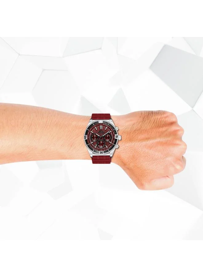 Slazenger Men's Multi Function Display Watch With Red Silicone Strap - SL.9.2389.2.05