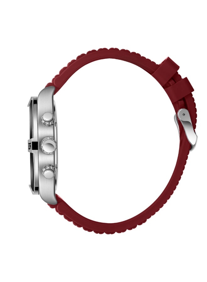 سلازنجر ساعة رجالية متعددة الوظائف بسوار سيليكون أحمر - Image 3