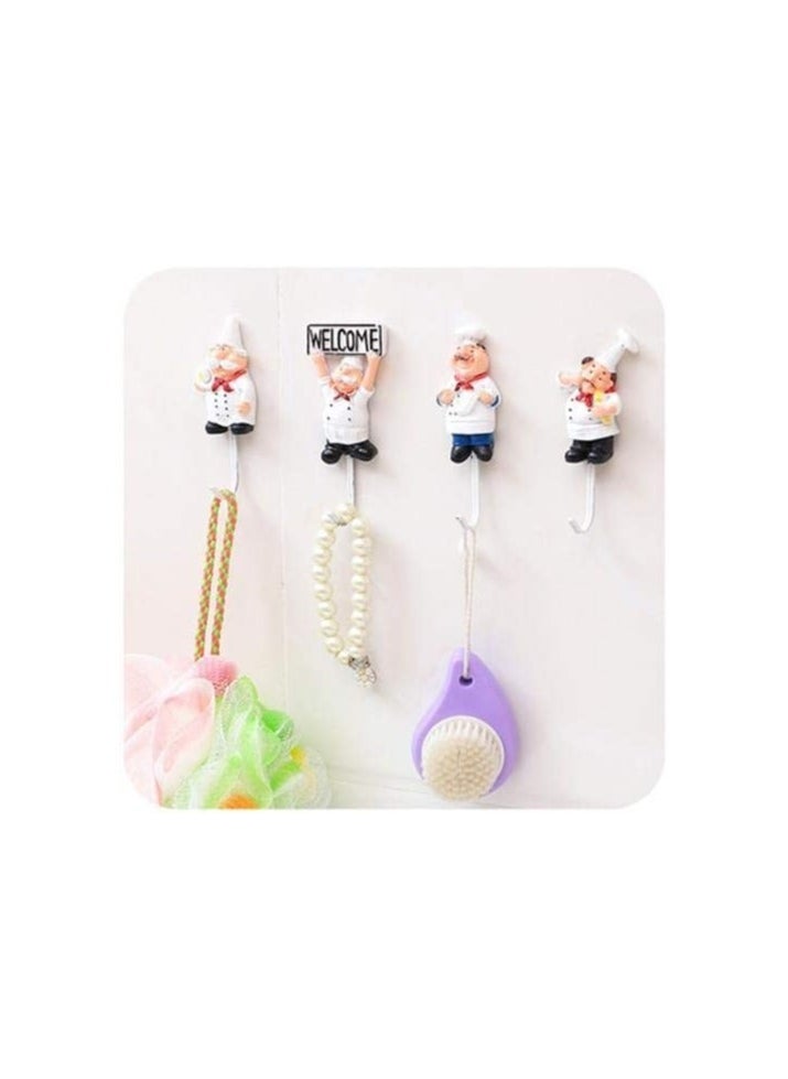 Cool Baby 4pcs set Kitchen Cartoon Shape Resin Power Cord Storage Rack Hooks Wall Hanger Kitchen Hooks For Utensils  - Image 2