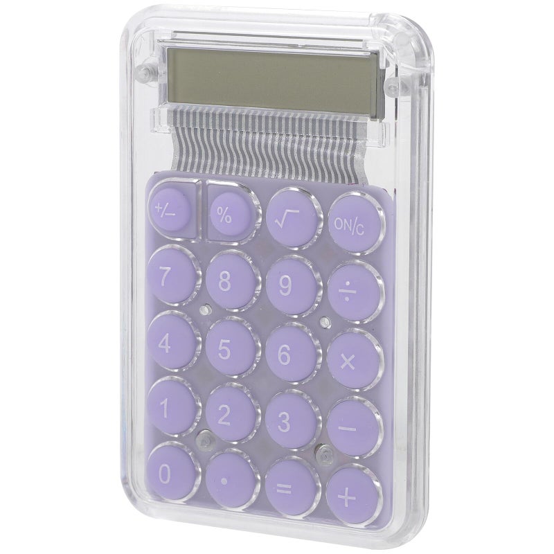 Purple Mini Handheld Calculator Pocket Size Portable Basic Calculator for Students Office School Use - Image 2
