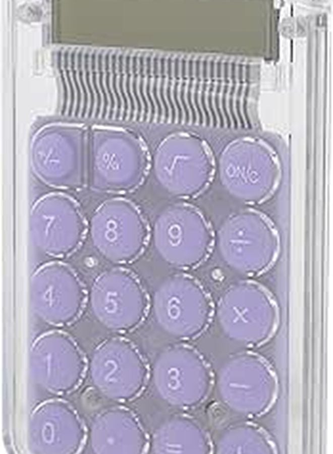 Purple Mini Handheld Calculator Pocket Size Portable Basic Calculator for Students Office School Use - Image 1