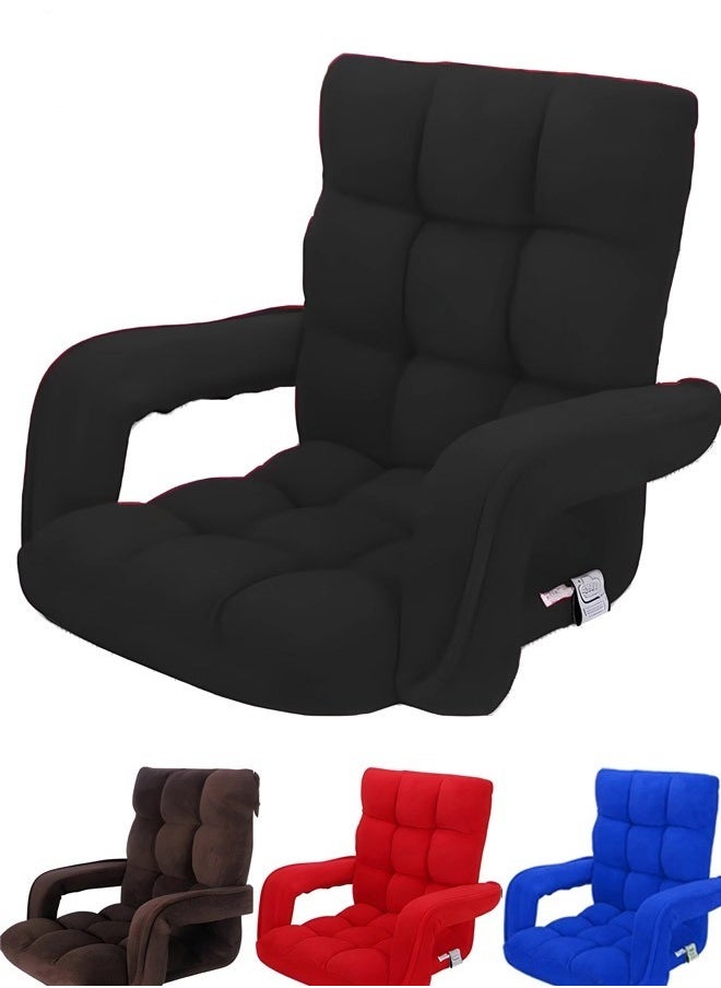 Cady One Ground chair with armrests for camping and trekking, velvet-quality foam padded with adjustable back (colors may vary)  - Image 1