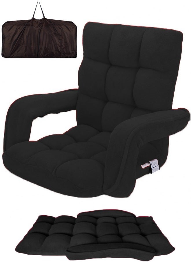 Cady One Ground chair with armrests for camping and trekking, velvet-quality foam padded with adjustable back (colors may vary)  - Image 3
