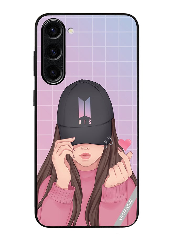 VR CREATIVE Protective Case Cover For Samsung Galaxy S24 Butterfly Pink Black Background Design Multicolour - Image 1
