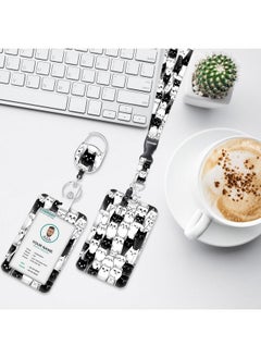 VOCHIC Funny Cats Lanyards For Id Badges, Cute Id Badge Holder With Breakaway Lanyard, Lanyards For Women With Badge Reel Retractable Heavy Duty, Animal Id Card Holder Teacher Doctor Office Gift  - Image 2