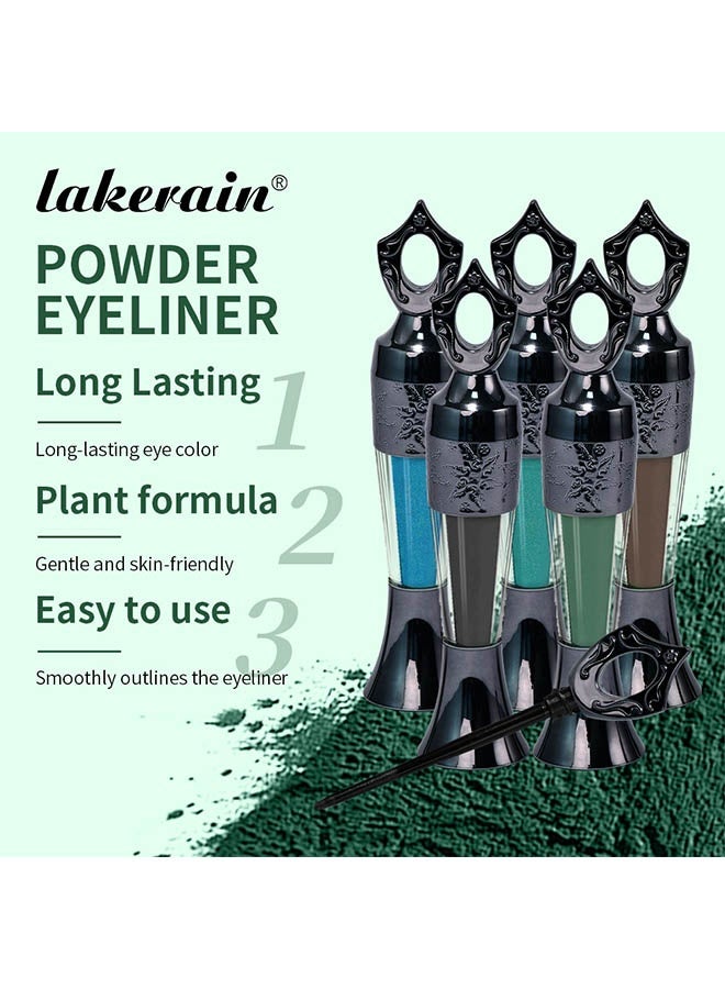 lakerain Kohl Powder Eyeliner，100% Natural Egyptian Eyeliner – Inspired by Ancient Egyptian Beauty, Handmade  Power Eyeliner, Powder Eye-Liner Intense Color, Long-Wearing, Smudge-Proof(#4 Green) - Image 5