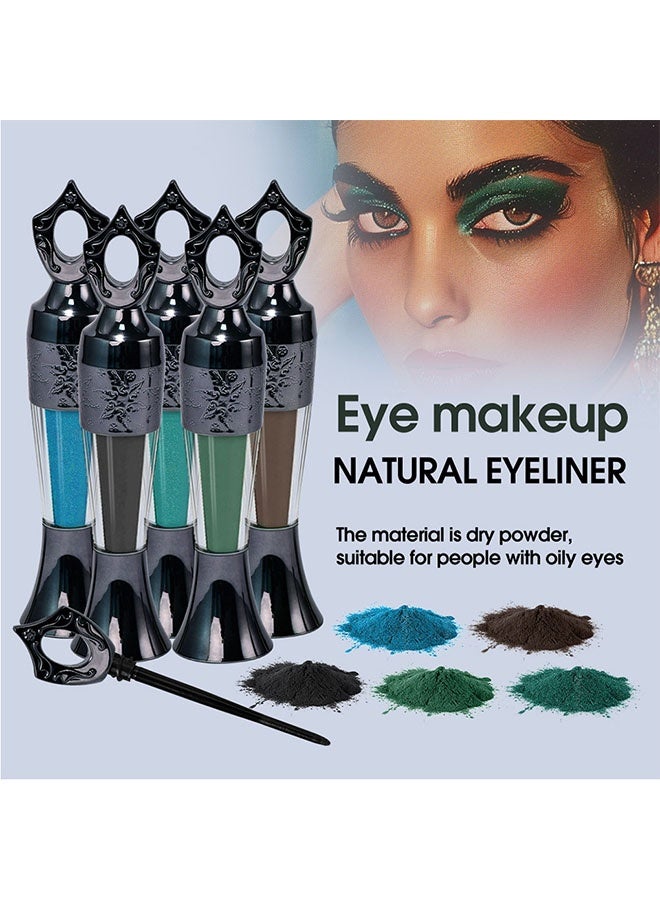 lakerain Kohl Powder Eyeliner，100% Natural Egyptian Eyeliner – Inspired by Ancient Egyptian Beauty, Handmade  Power Eyeliner, Powder Eye-Liner Intense Color, Long-Wearing, Smudge-Proof(#4 Green) - Image 3