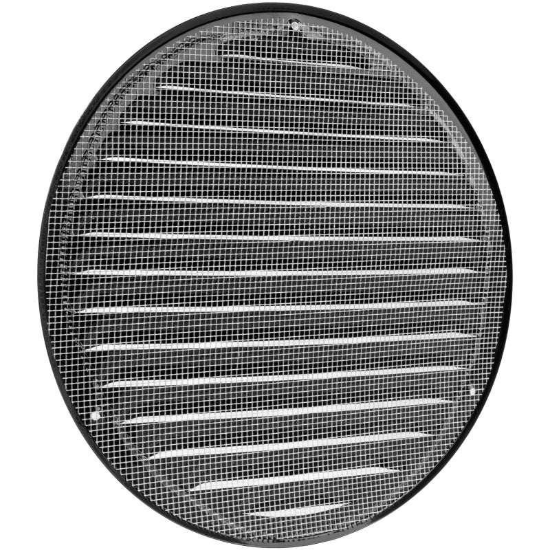 Vent Systems 8" Black Soffit Vent Cover - Round Air Vent Louver - Grill Cover - Built-in Insect Screen - HVAC Vents for Bathroom, Home Office, Kitchen - Image 2