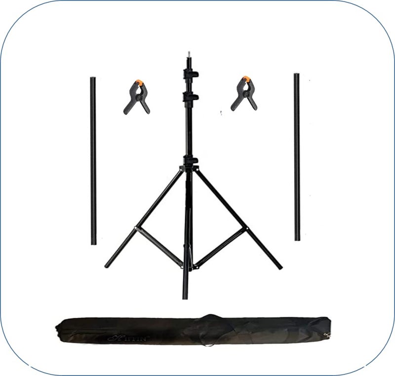 PICPRO 9ft x 6ft T-Shaped Tripod Background Photo & Videography Stand with 2N Holding Clips,6ft Wide 9ft Tall Adjustable Photo Studio Background Support (T Stand and Clips with Bag) - Image 2
