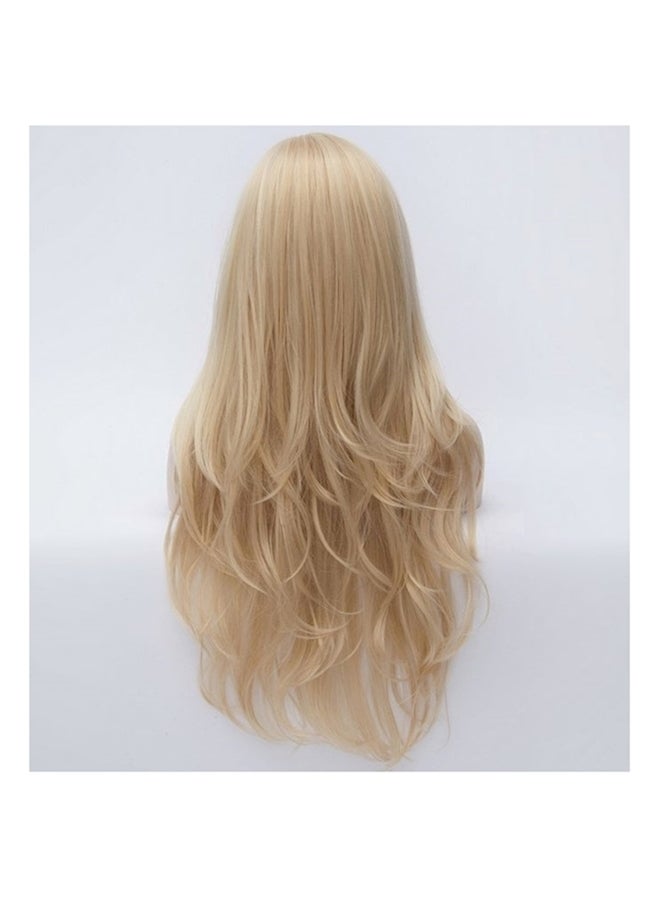 NIBEMINENT Fluffy Long Corn Hot Micro Curly Wig Blond - Image 2