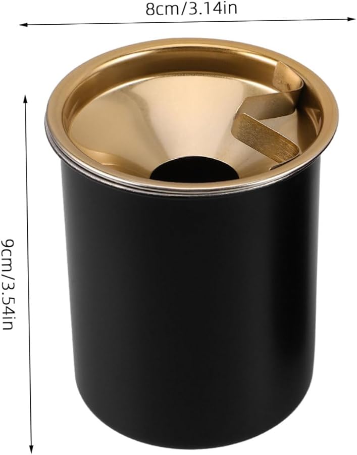Stainless Steel Windproof Smokeless Ashtray with Lid for Outdoor Home Office 2 Pack - Image 3