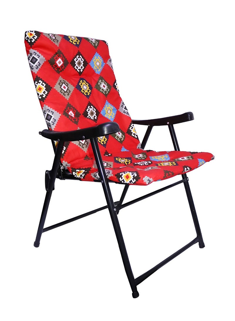 كادي ون كرسي رحلات محمول قابل للطي، كرسي تخييم مبطن عالي الجودة بأرجل مانعة للانزلاق، مقعد رحلات خفيف الوزن مع مساند للذراعين مناسب للاستخدام الداخلي والخارجي و التخييم و الرحلات