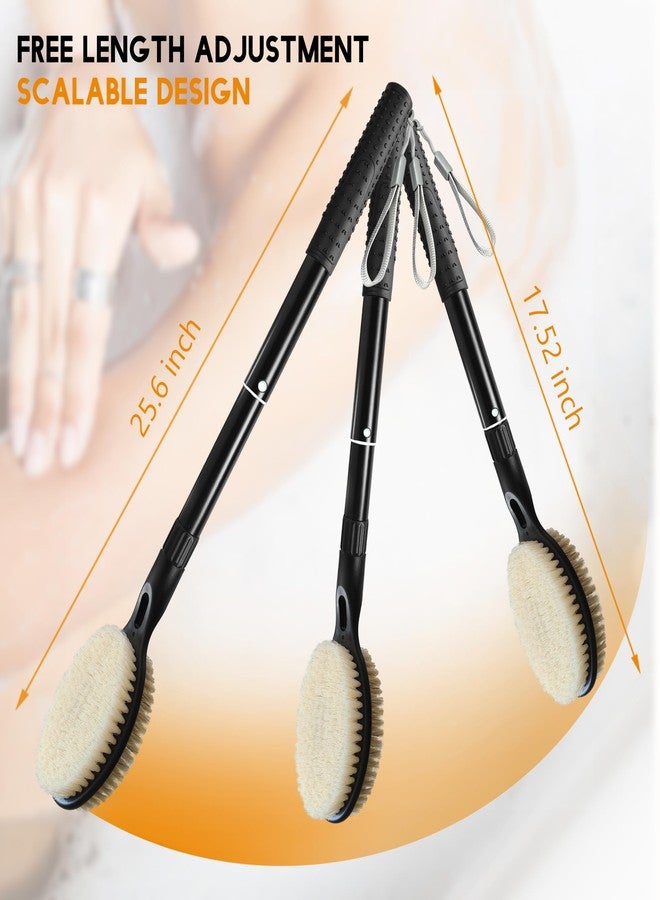 Gobiteli Back Scrubber with Soft and Stiff Bristles, 17''-25'' Long Handle Dual-Sided Shower Brush for Body for Deep Cleaning - Image 5