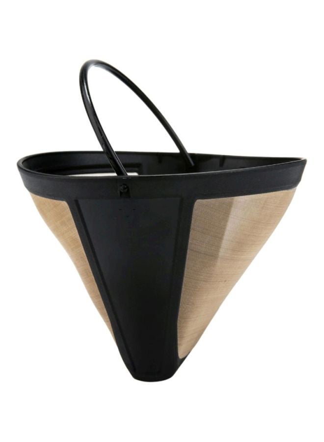 مرشح قهوة مخروطي قابل لإعادة الاستخدام أسود/بني 6x9x12 سم - Image 1
