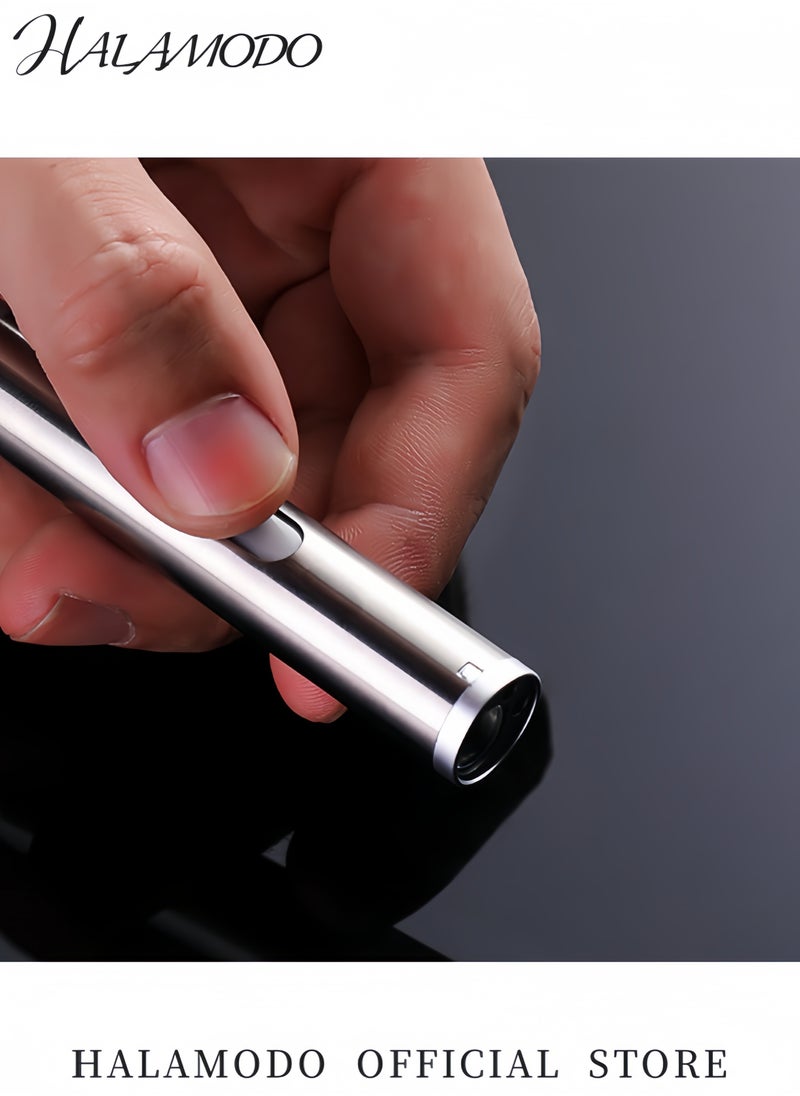 HALAMODO LED Mini Flashlight Portable Torch Light USB Rechargeable Compact Aluminum Alloy Torch with Charging Indicator for Camping Hiking Emergency and Everyday Use 8-Hour Battery Life  - Image 4