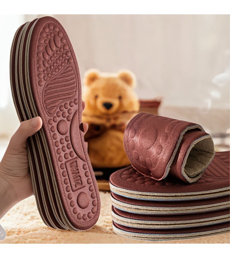 4 Pcs 39-40 26cm 5D Massage Insole Pads Anti Heel Arch Spinal Support Unisex Cushioned Shoe Inserts For Sneakers Boots Slippers All Season Foot Care - Image 1