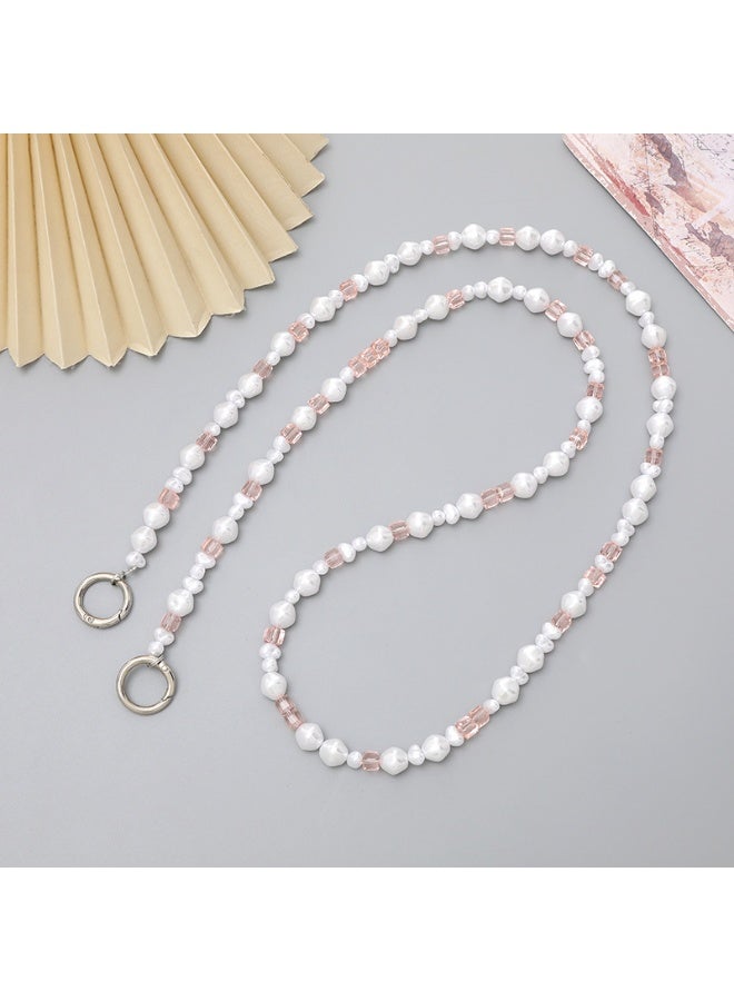 NIBEMINENT Phone Charm/ Chain Strap for Women Girls,K2815 Hand Strung Pearls Cell Phone Case Lanyard Wrist Strap