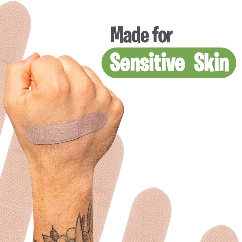 PATCH 100 Count Value Pack, Organic Natural Bamboo Eco-Friendly Adhesive Bandages for Abrasions & Grazes, Hypoallergenic Wound Care for Sensitive Skin, Compostable, Biodegradable, Latex & Plastic Free - Image 3