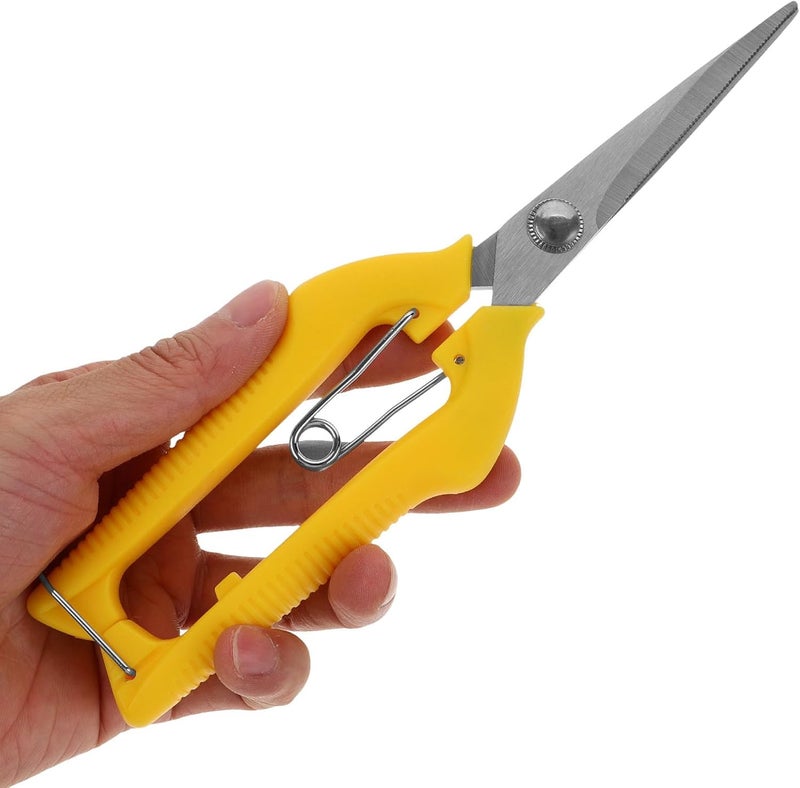 Pruning Scissors Garden Pruners Stainless Steel Fruit Shears with Yellow Handle for Branch and Fruit Picking Gardening Hand Tool - Image 3