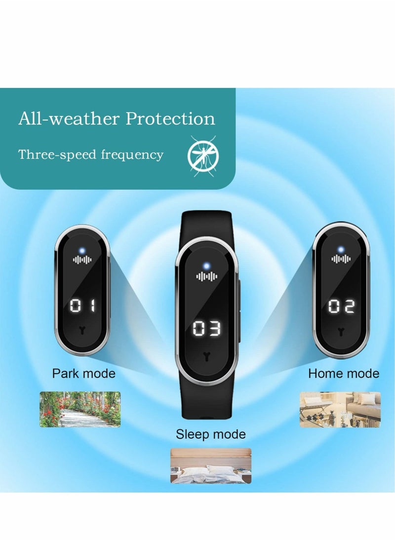 Excefore - Ultrasonic Mosquito Repellent Bracelet, Electronic Anti Mosquito Repeller Wristband Watch with USB Charging Cable Suitable for Indoors and Outdoors Adults Children Non-Toxic Bracelet - Image 1
