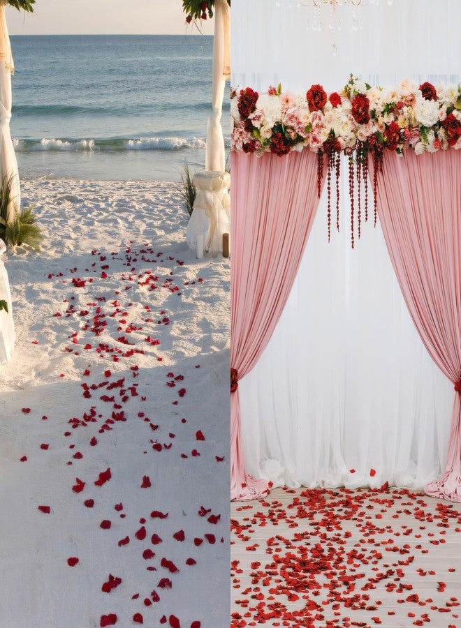Notoke 2000PCS Artificial Silk Rose Petals Fake Rose Decoration for Romantic Night, Wedding, Event, Party,Proposal Anniversary,Flower Decoration Wedding Party Color Red Rose Petals Red & White - Image 3