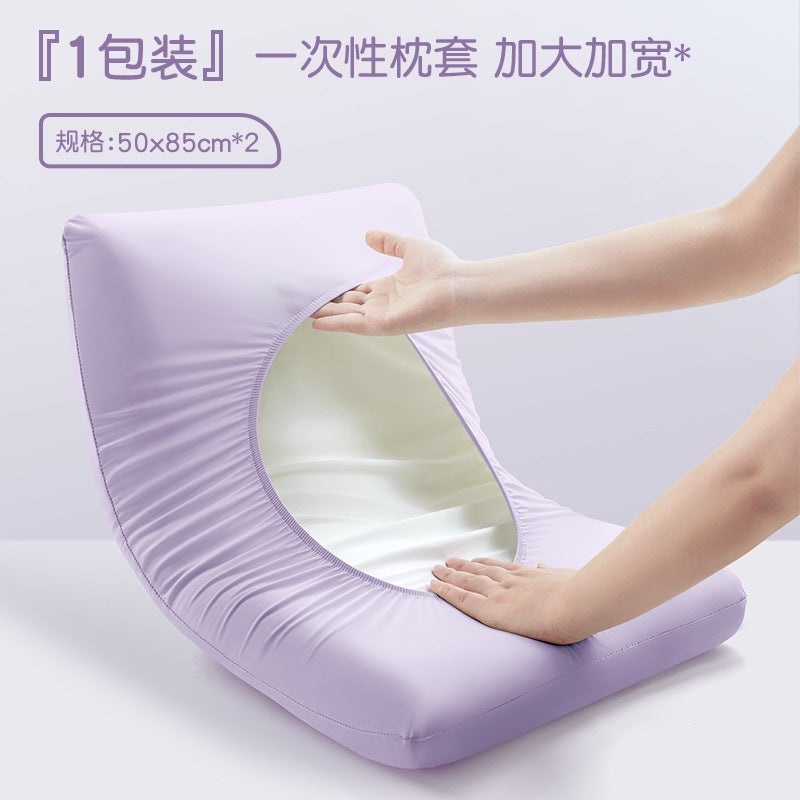 Thickened Disposable Pillow Covers for Travel and Hotels Lilac 2 pack [sterilized and thickened] 