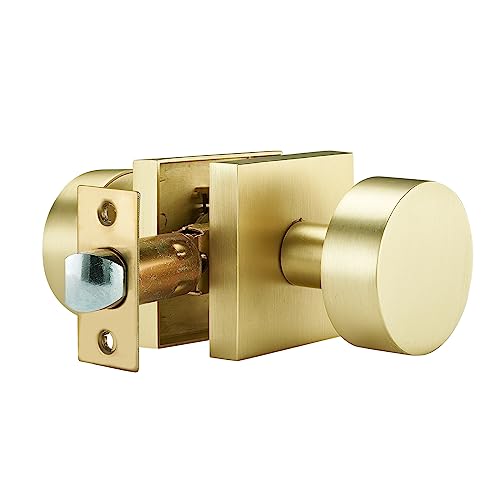 SNBTLA Gold Door KnobsPassage Modern Satin Brass Door Handles Square Rosette for Interior Hallway Closet - Image 3
