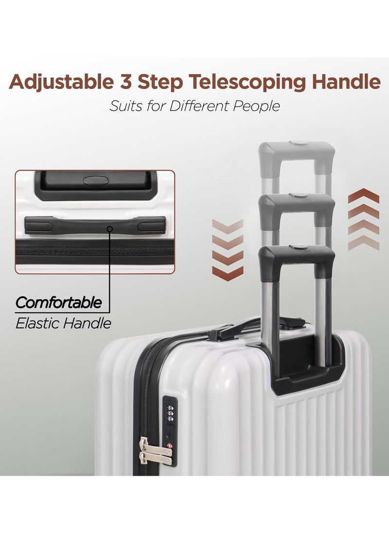 Aklsvion Aklsvion Luggage Bag Set Of 3 Pcs ABS+PC Hard Side Trolley Bags With 360° Rotational Wheels TSA Lock Top Quality Travel Bag White  - Image 2