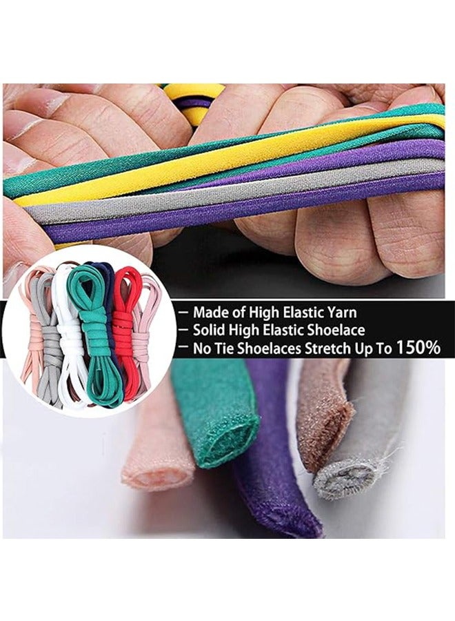 اتش واي 2 أزواج من أربطة الأحذية المرنة بدون ربطة عنق للبالغين والأطفال وكبار السن ، ونظام مع أربطة أحذية مرنة (أسود + رمادي) - Image 2