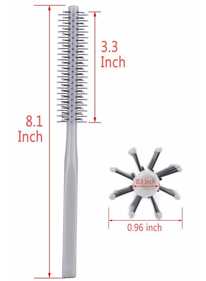 Perfehair Small Mini Plastic Round Hair Styling Brush with Nylon Bristle for Short Hair Blow Drying, 1 Inch Diameter Barrel - Image 3