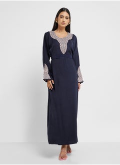 hayas closet Straight Sleeve Round-Neck Abaya  - Image 4