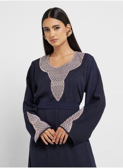 hayas closet Straight Sleeve Round-Neck Abaya  - Image 3