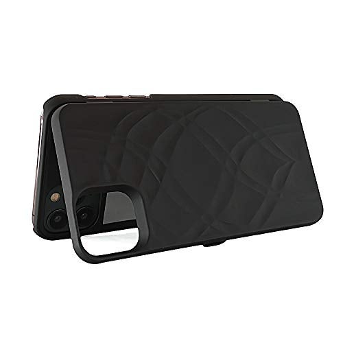 W7ETBEN Wallet Case for iPhone 11 Pro, Hidden Mirror Card Holder Case Cover for iPhone 11 Pro 5.8 inch - Black - Image 4