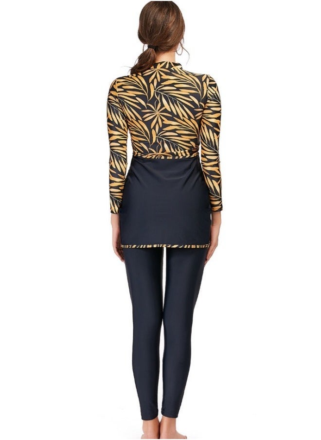 NADANBAO Muslim Swimsuits for Women 3 Piece Long Sleeve Modest Swimwear Islamic Arabic Swimming Costume L - Image 5