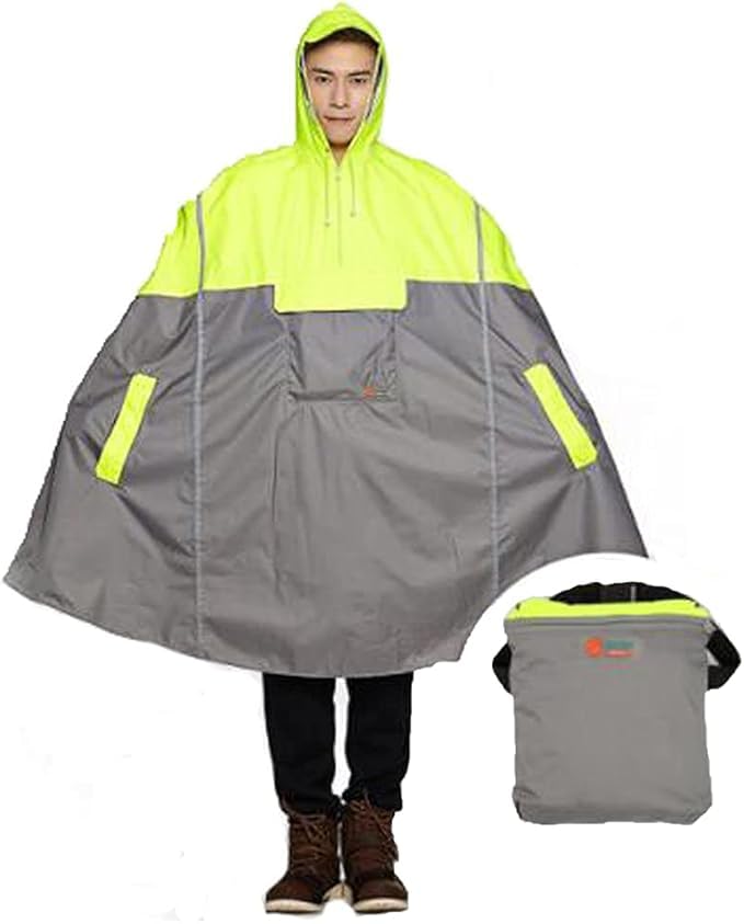 SudaTek Lightweight Cycling Rain Poncho Breathable Bike Hooded Raincoat with Reflector Strip - Image 1