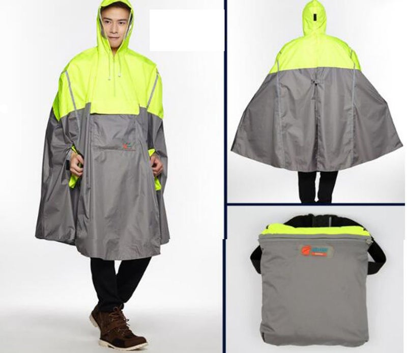 SudaTek Lightweight Cycling Rain Poncho Breathable Bike Hooded Raincoat with Reflector Strip - Image 3