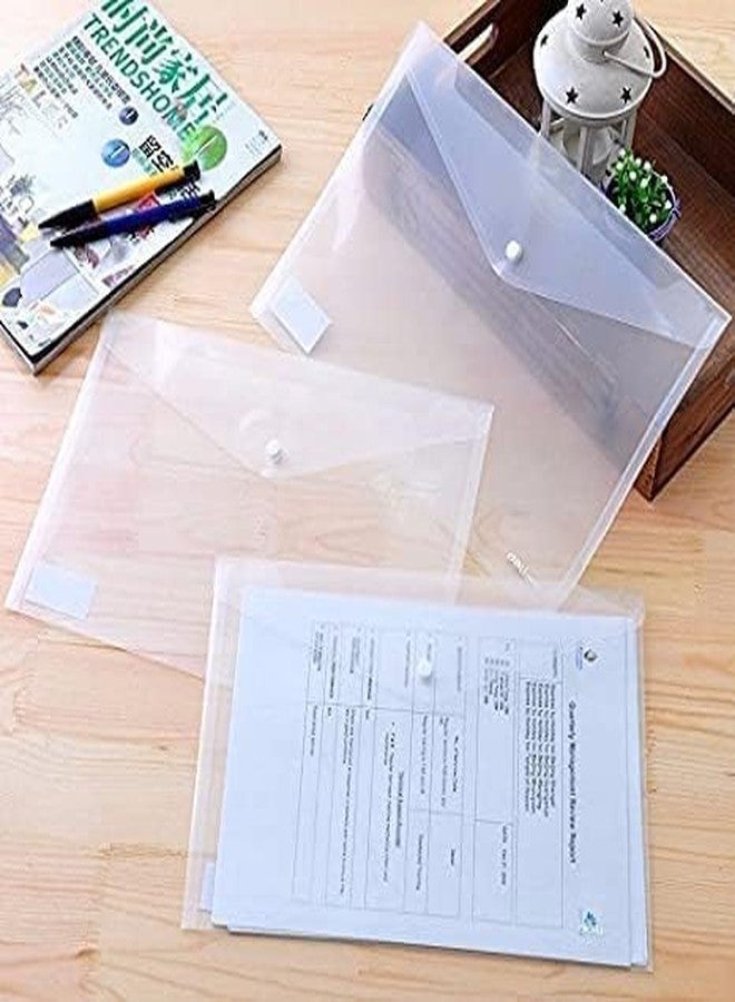 CRAFTREE - Transparent Plastic Documents Storage Folder File with Snap Button A4/Legal Documents File Holder Pack of 10 - Image 3