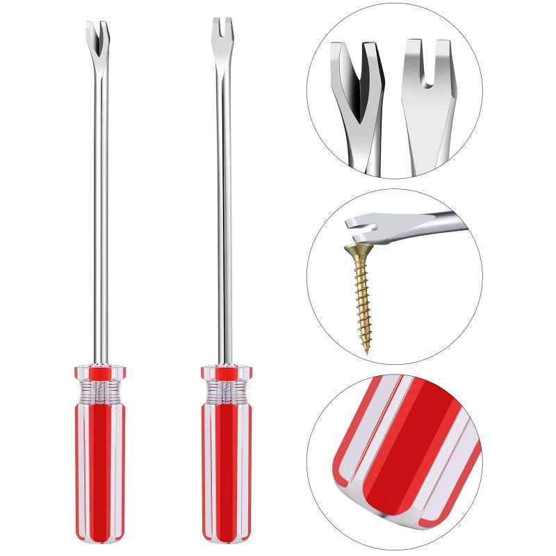 Honoson 3 عبوات أداة إزالة المسامير، أداة نزع المسامير، مقصات، أداة سحب المسامير، مجموعة كماشة قطع النهاية 7 بوصة، كماشة نزع المسامير 6 بوصة مع طرف U قابل للانحناء، طرف V لسحب المسامير لإزالة المسامير، قاطع أسلاك المجوهرات - Image 3