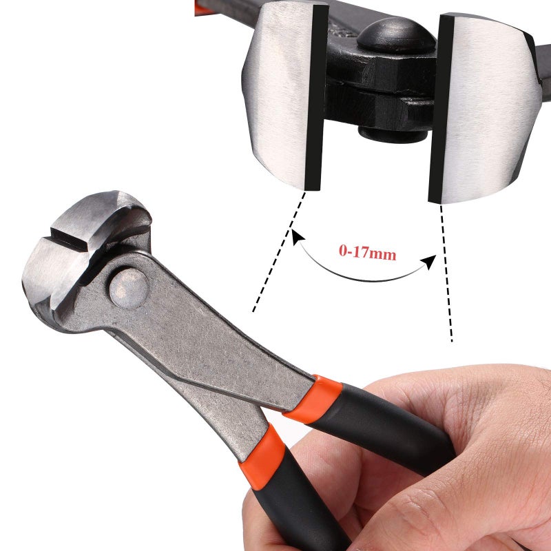 Honoson 3 عبوات أداة إزالة المسامير، أداة نزع المسامير، مقصات، أداة سحب المسامير، مجموعة كماشة قطع النهاية 7 بوصة، كماشة نزع المسامير 6 بوصة مع طرف U قابل للانحناء، طرف V لسحب المسامير لإزالة المسامير، قاطع أسلاك المجوهرات - Image 5