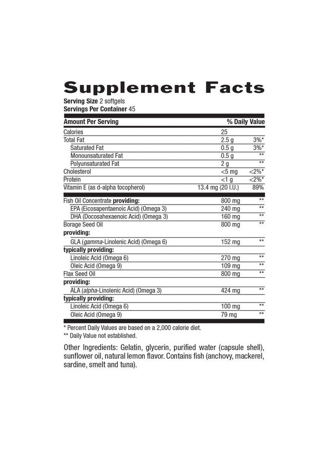 Country Life Omega 369 Ultra Concentrated Supports Cardiovascular & Brain Health 90 Softgels Certified Gluten Free  - Image 3